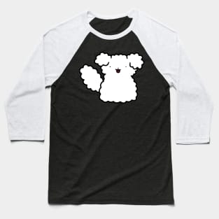 Fluffy Dog Sitting Baseball T-Shirt